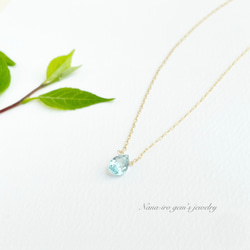 14kgf skyblue topaz necklace 6枚目の画像