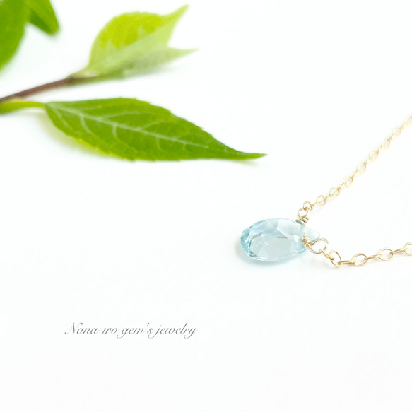 14kgf skyblue topaz necklace 7枚目の画像