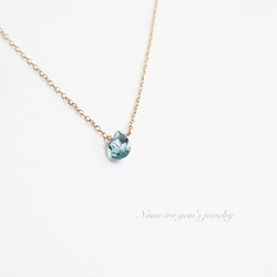 14kgf skyblue topaz necklace 4枚目の画像