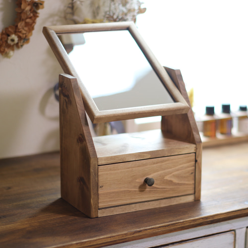 チューリップ アンファン 引き出し付卓上鏡 鏡台 チューリップ アン