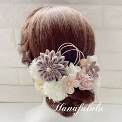 白金*つまみ細工 髪飾り 成人式 結婚式 ヘアピン はなふる 通販 白金*つまみ細工 髪飾り 成人式 結婚式 ヘアピン はなふる 通販