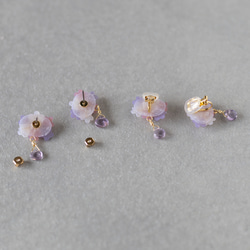 花石耳環/耳環（紫水晶） 第7張的照片