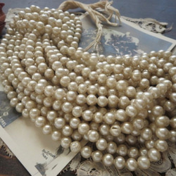 *♥Antique Souffle Glass Beads Grayish Beige 6mm １Strand*♥* 2枚目の画像