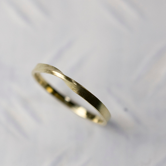 つや消し 真鍮ワンポイントハーフツイストリング 2.0mm幅 マット｜BRASS RING｜751 3枚目の画像