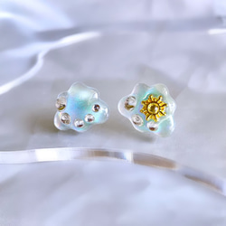 glass cloud blue sky Earrings 2枚目の画像