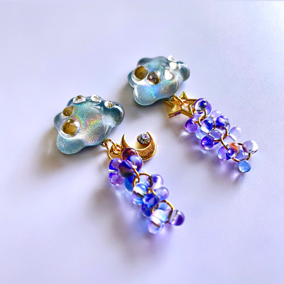 【特集掲載】glass cloud blue shower Earrings 6枚目の画像