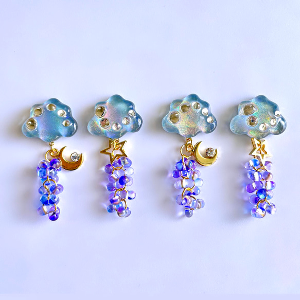 【特集掲載】glass cloud blue shower Earrings 2枚目の画像