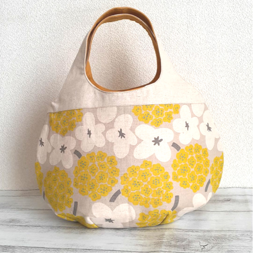 nami バルーンバッグ ころりんバッグ ハンドメイド ころりんバッグ 丸底 北欧風花柄 バルーンバッグ トートバッグ ゆるり