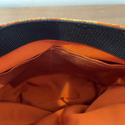 袋帯バッグ　オレンジ　サイズ横25cm×縦18cm×マチ5cm 6枚目の画像
