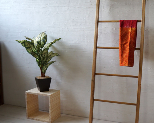 インテリアはしごラダーラックブランケットかけ古材風