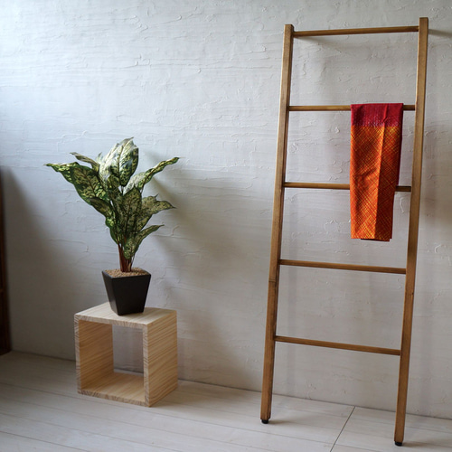 おしゃれに見せる収納♪ラダーラック ハンガー ストール ベルト 天然木