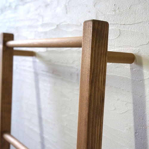 おしゃれに見せる収納♪ラダーラック ハンガー ストール ベルト 天然木