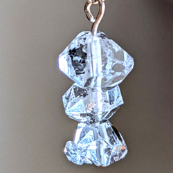 【プチゴージャス】ハーキマーダイヤモンドとブルートパーズのネックレス 4枚目の画像