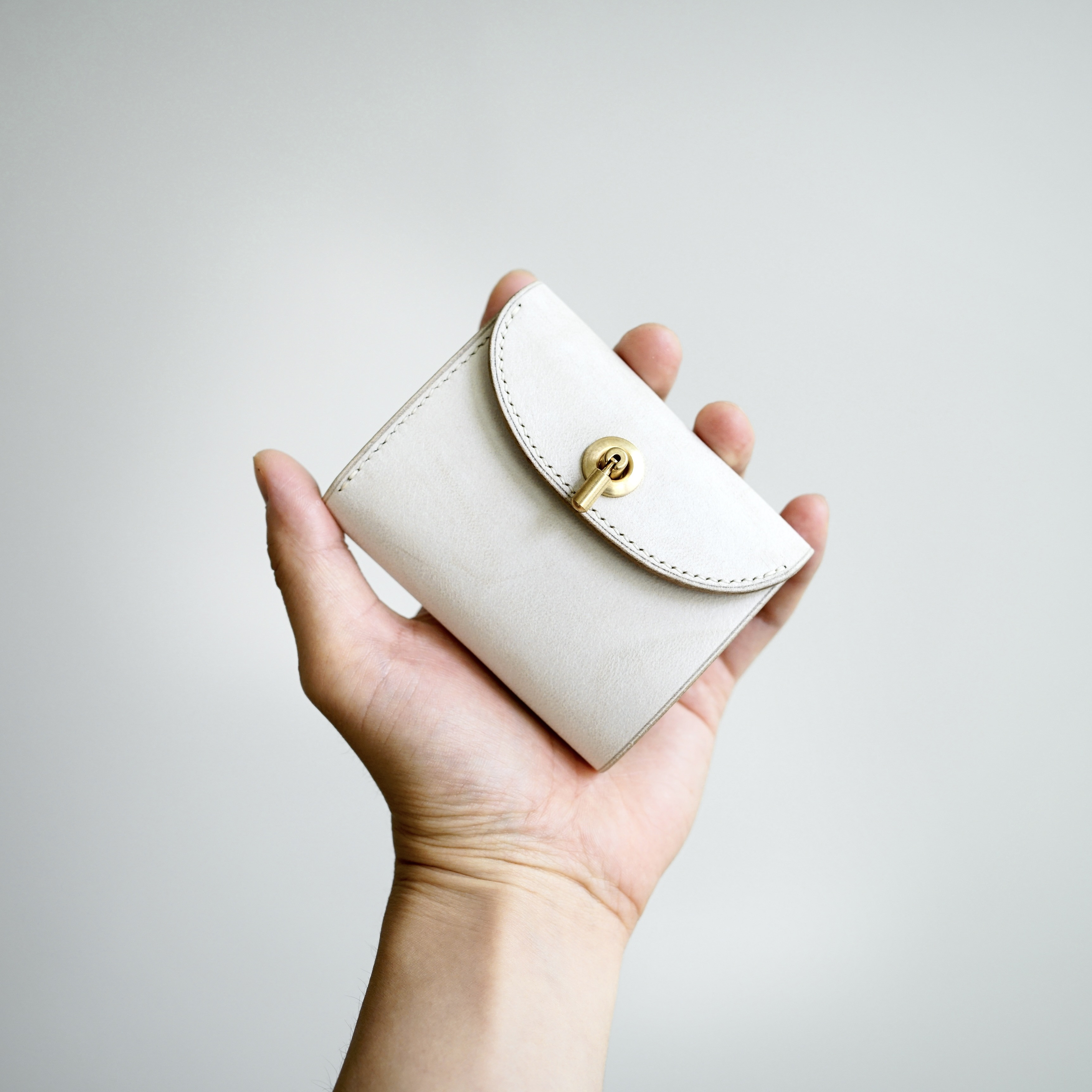 flap mini wallet [ ivory ] オコシ金具 ver.