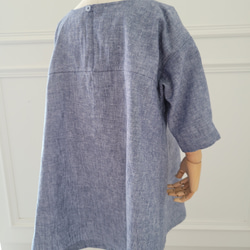 七分袖コットン・リネンロングシャツ（サイズ90cm〜130cm） 3枚目の画像