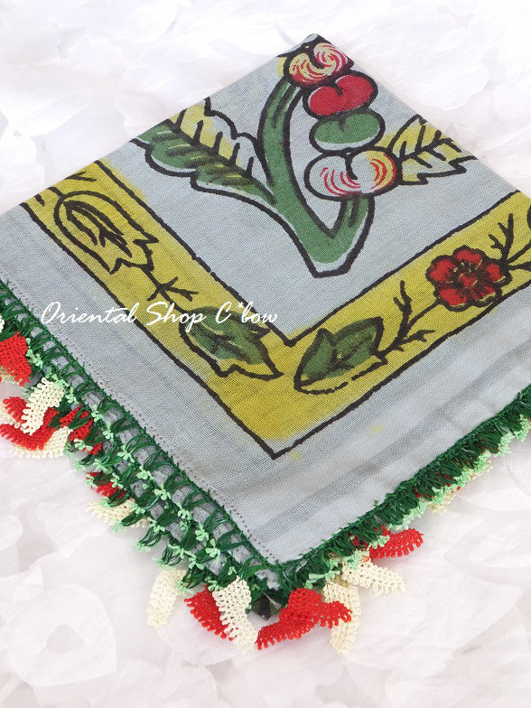 ナウルハン｜アンティークイーネオヤスカーフ｜シルク糸｜チャプクンブユーウ（女たらしのヒゲ）｜グレー[1611-1]