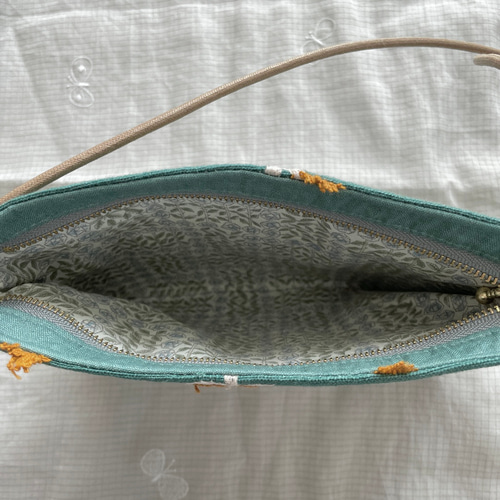 ミナペルホネン skip green どらぽけポシェット ショルダーバッグ