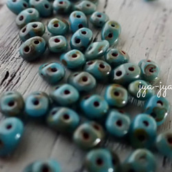 beads earrings ＊ turquoise opaque chocolate 7枚目の画像