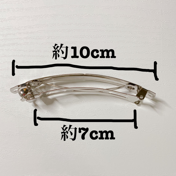 ミントグリーンのバレッタ　シルバー　10cm 3枚目の画像