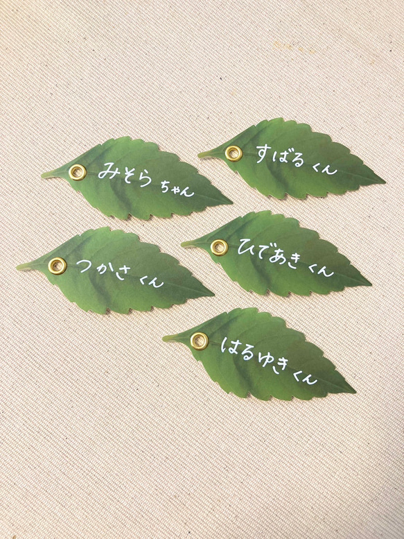 【大人気！】リーフ 葉っぱの席札・ネームタグ♡150円 手書きカリグラフィー 8枚目の画像