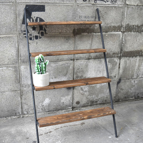 美品】 アイアンシェルフ2台 男前インテリア インダストリアル ラダー