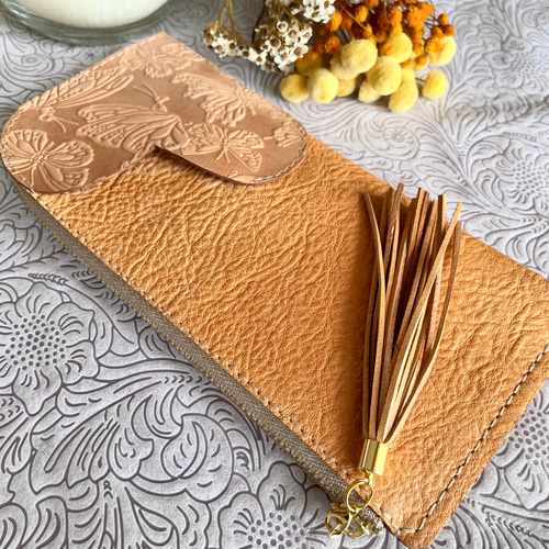 L字ファスナー 長財布 スリム 軽量 ✧ エイジングを楽しむ 牛革&馬革  