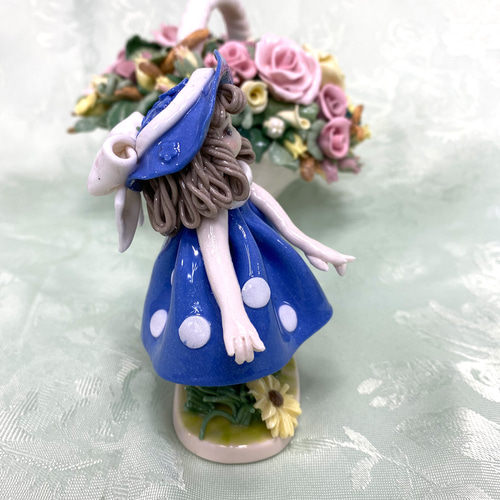 作家物　陶器人形 陶器人形】teteシリーズ✨お花畑の少女 その他置物 Atelier tête