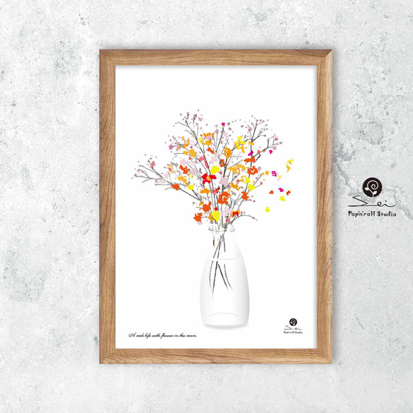 結婚祝い　誕生日　新築祝い　ポスター　A4 　　アート　イラスト　グラフィック　seiで検索　花　  植物　ｃ-61-3 2枚目の画像