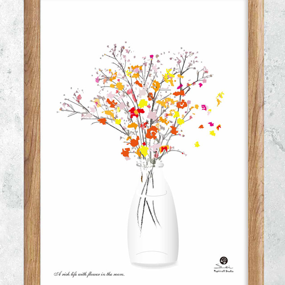 結婚祝い　誕生日　新築祝い　ポスター　A4 　　アート　イラスト　グラフィック　seiで検索　花　  植物　ｃ-61-3 1枚目の画像