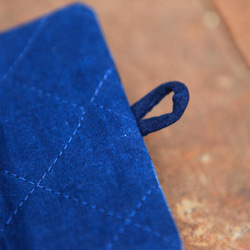 手盤釦藍染小収納袋草木染雑物袋植物染物置袋絞り染純綿手づくりバッグ 5枚目の画像