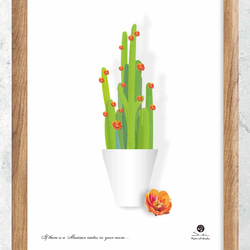 メキシコ鉢植え　結婚祝い　誕生日プレゼント　ポスター　A4 　アート　seiで検索  ナチュラル　観葉植物　c-58 1枚目の画像