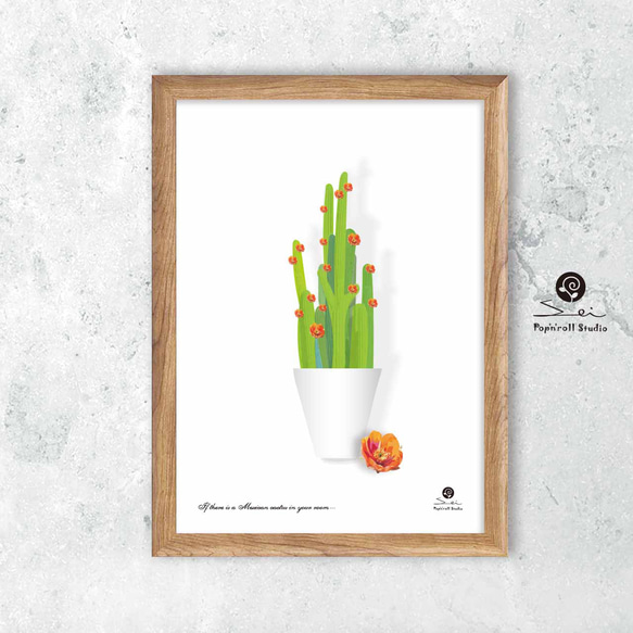 メキシコ鉢植え　結婚祝い　誕生日プレゼント　ポスター　A4 　アート　seiで検索  ナチュラル　観葉植物　c-58 2枚目の画像