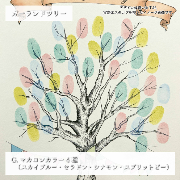 A3「小鳥たちの木」  ウェディングツリー  結婚証明書　ウェルカムスタンプボード　説明書付き 10枚目の画像