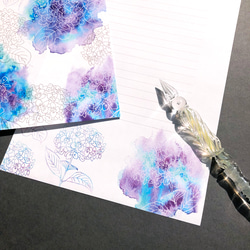 紫陽花のレターセット 2枚目の画像
