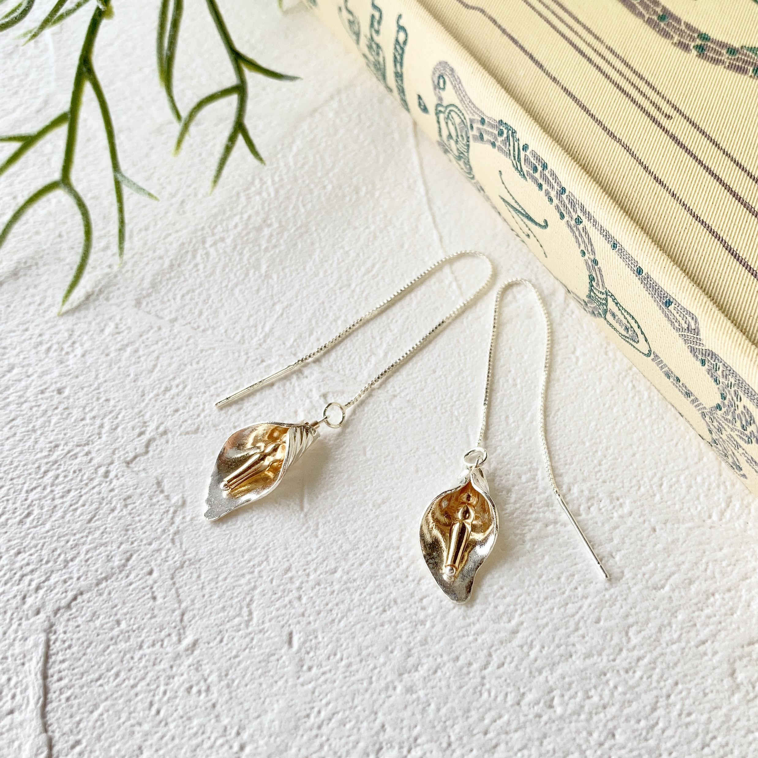 ●カラーリリー・ピアス《sv925&14kgf》