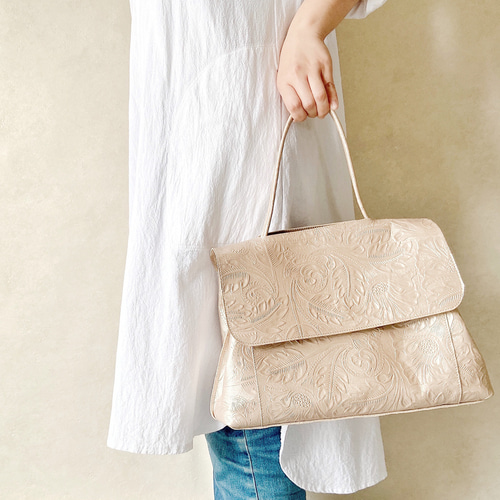 本革のハンドバッグ ペルーシェ】レザーハンドバッグ S 本革 フォーマルバッグ（商品