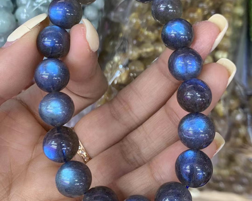 天然無処理 ラブラドライト ブレスレット 11mm ブレスレット 天然石屋