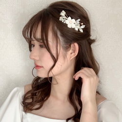 VH28 小枝 ウェディング ヘッドドレス ブライダル ヘアアクセサリー リーフ カチューシャ  結婚式 花嫁　 2枚目の画像