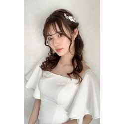 VH28 小枝 ウェディング ヘッドドレス ブライダル ヘアアクセサリー リーフ カチューシャ  結婚式 花嫁　 3枚目の画像