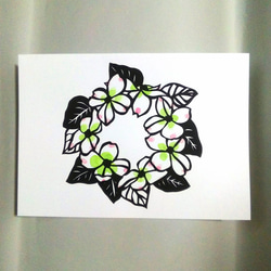 【切り絵】原画　A5サイズ　flower wreath2 1枚目の画像