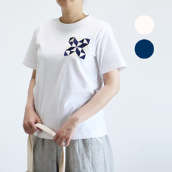 ２色展開 パッチワークSTAR 刺繍Tシャツ 1枚目の画像