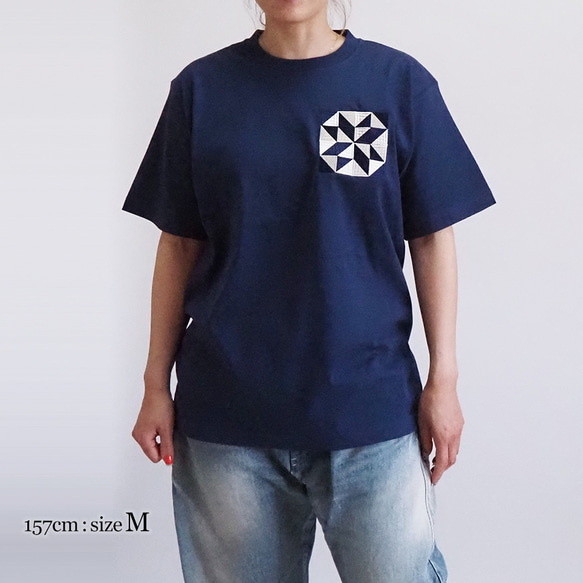 ２色展開 パッチワークSTAR 刺繍Tシャツ 14枚目の画像