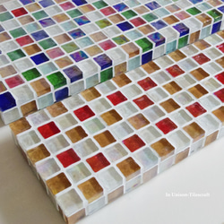 【R様オーダー品・カラーサイズ変更】ガラスタイルのディスプレイトレイ（飾り台・小物置き） 3枚目の画像