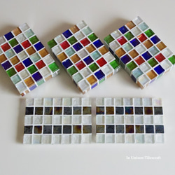 【R様オーダー品・カラーサイズ変更】ガラスタイルのディスプレイトレイ（飾り台・小物置き） 2枚目の画像
