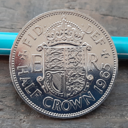 硬貨 イギリス 1965年 ハーフクラウン 英国コイン 美品です 本物