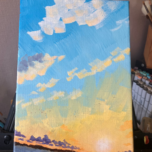 駆け出したくなる空」原画 油絵 絵画 くさかあきら 通販