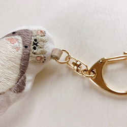 鯊魚和貓刺繡鑰匙扣 第4張的照片