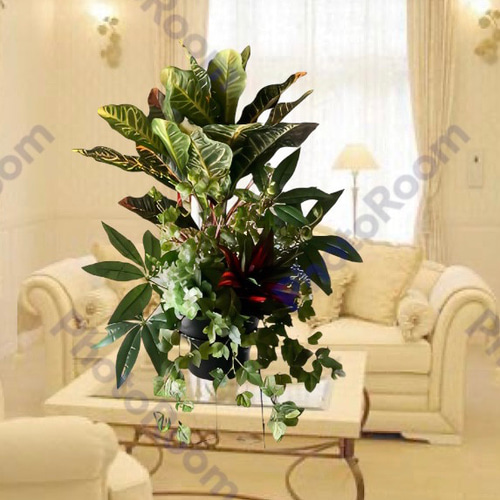 光触媒 人工観葉植物 ウォールグリーン フェイク フラワー クロトン  