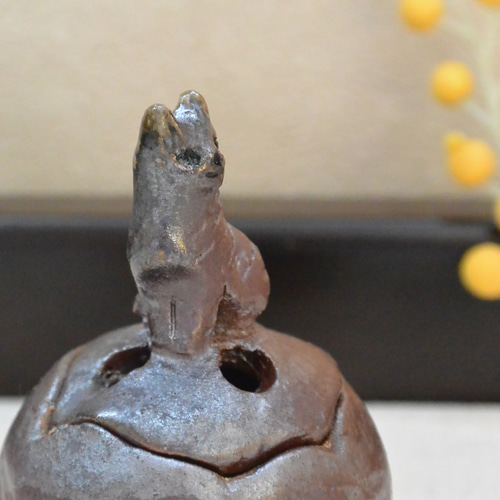 三毛猫　ネコ　陶芸　焼締　作家物　香炉　ハンドクラフト　焼物 三毛猫 ネコ 陶芸 焼締 作家物 香炉 ハンドクラフト 焼物