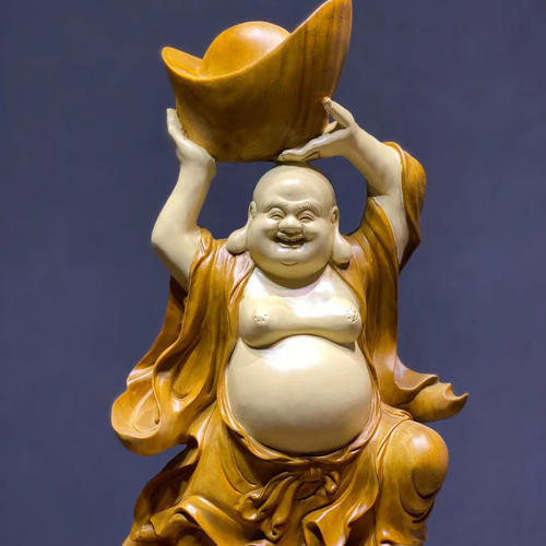 仏教美術 布袋尊 布袋様 木彫 高63cm 七福神 仏像 彫刻工芸品 仏教美術 布袋尊 布袋様 木彫 高63cm 七福神 仏像 彫刻工芸品
